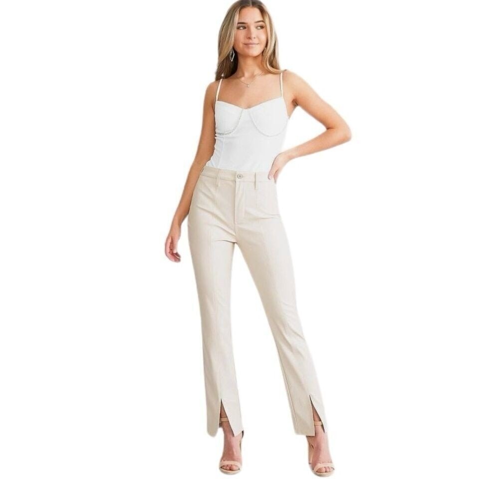 KanCan high rise Faux Leather Straight Pant size 31